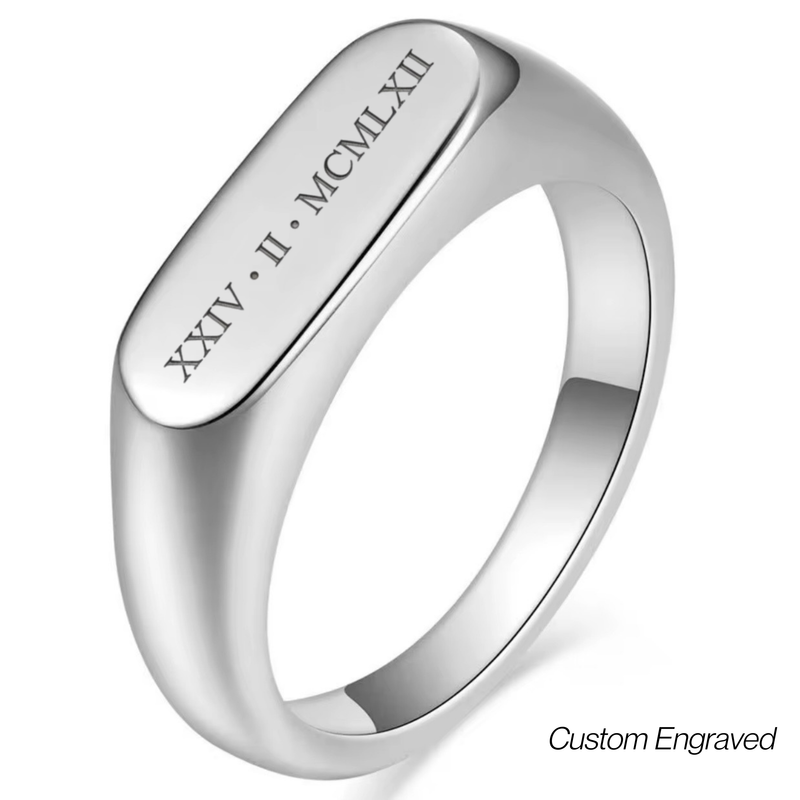 Custom silver signet Ring